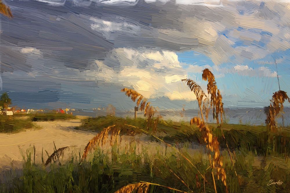 Ft Myers Beach Impressionist style heavy oil